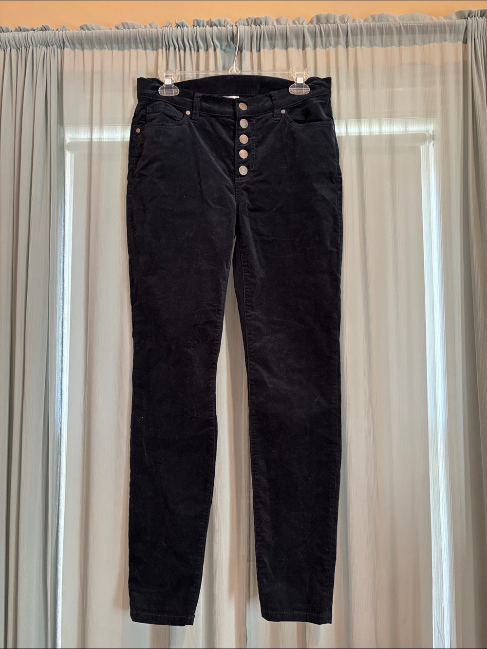 CAbi Navy Stretch Skinny Corduroy Pants